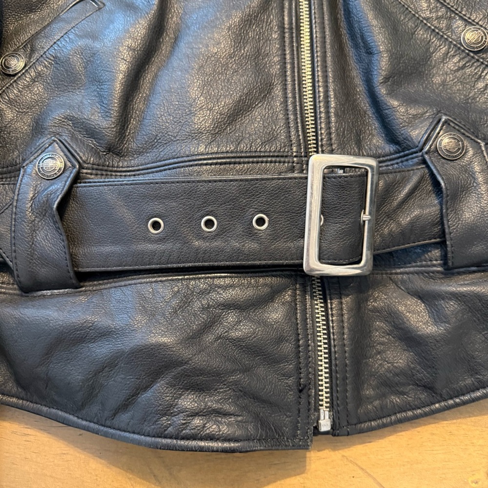 Vintage Harley Davidson Leather Jacket with Fringe Womens size Large - Picture 10 of 16